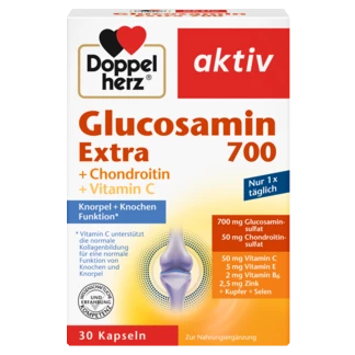 Abbildung der Produktverpackung Doppelherz aktiv Glucosamin 700 EXTRA Frontansicht